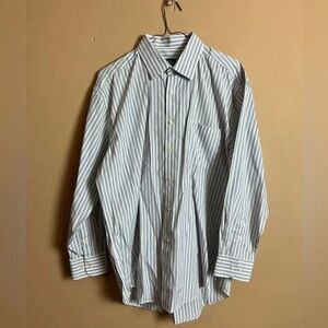 Adrienne Vittadini White & Black Pinstriped L/S Button Down Shirt Neck‎ Size 16